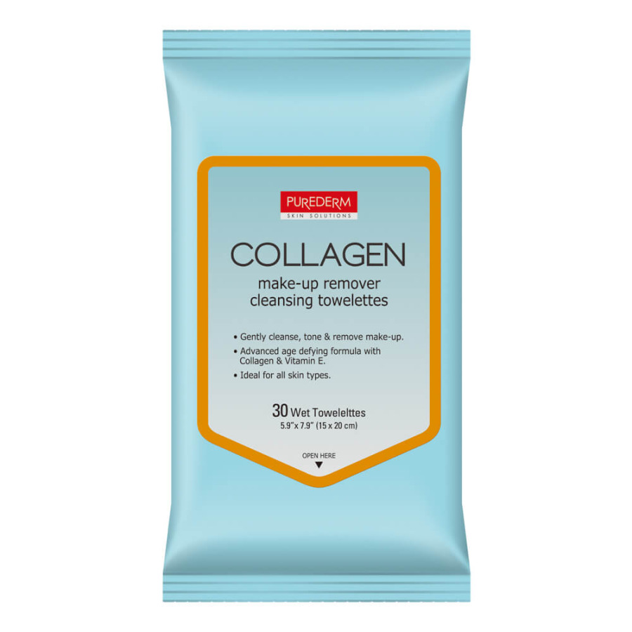 PUREDERM Make-up Remover Cleansing Towelettes COLLAGEN
