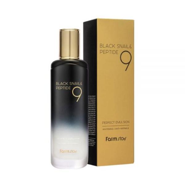 FARMSTAY Omladzujúca emulzia na tvár Black Snail & Peptide 9 Perfect Emulsion 120 ml