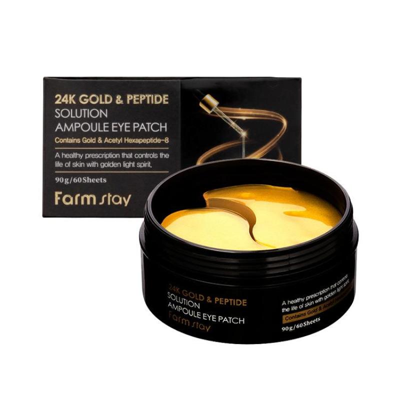 FARMSTAY 24K GOLD & PEPTIDE SOLUTION EYE PATCH, 60 ks