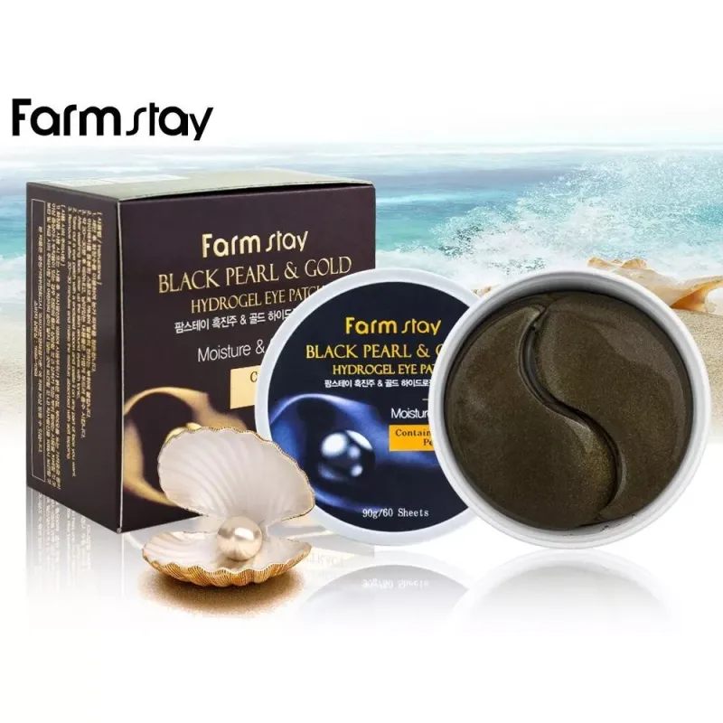 FARMSTAY BLACK PEARL&GOLD HYDRO Gel EYE PATCH, 60 ks