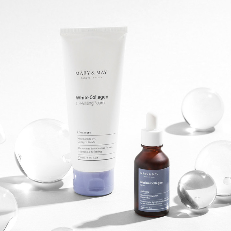 MARY&MAY White Collagen Cleansing Foam 150ml 4