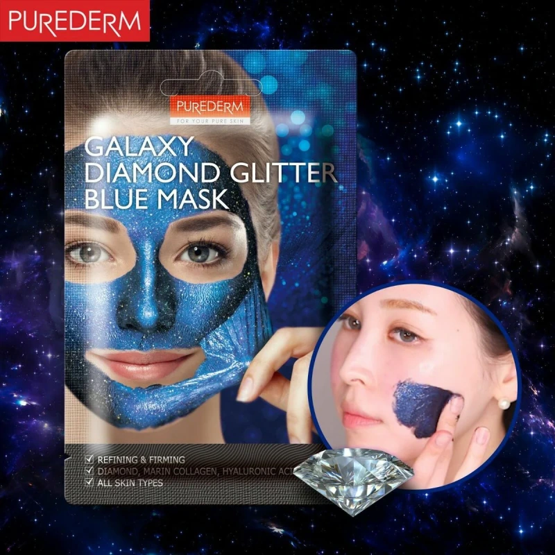 PUREDERM Galaxy Diamond Glitter BLUE Mask, 10 g 1