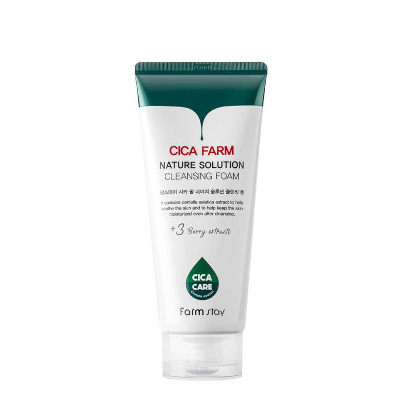 FARMSTAY CICA FARM NATURE SOLUTION Cleansing Foam, 180 ml