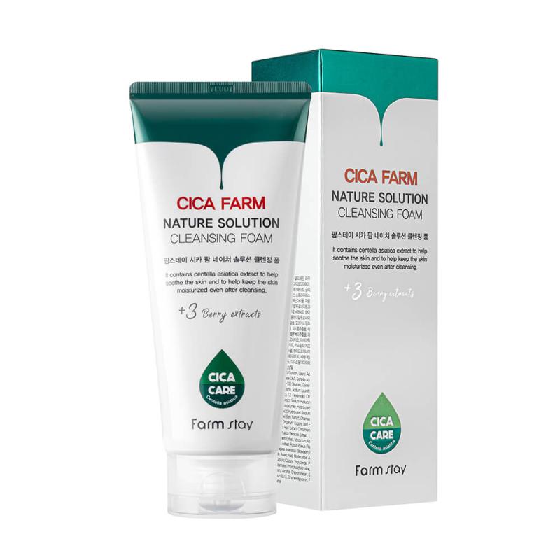 FARMSTAY CICA FARM NATURE SOLUTION Cleansing Foam, 180 ml 1