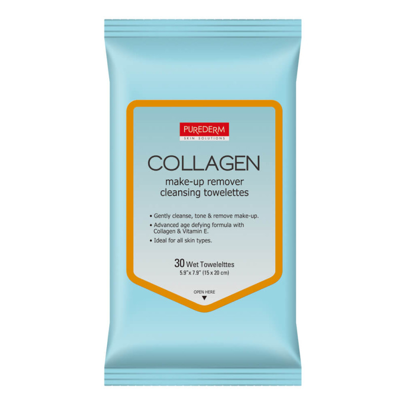 PUREDERM Make-up Remover Cleansing Towelettes COLLAGEN