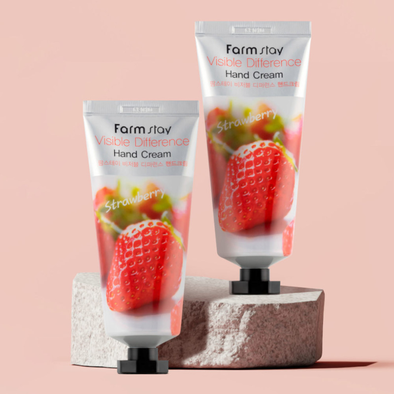 FARMSTAY VISIBLE DIFFERENCE Hand Cream STRAWBERRY 1