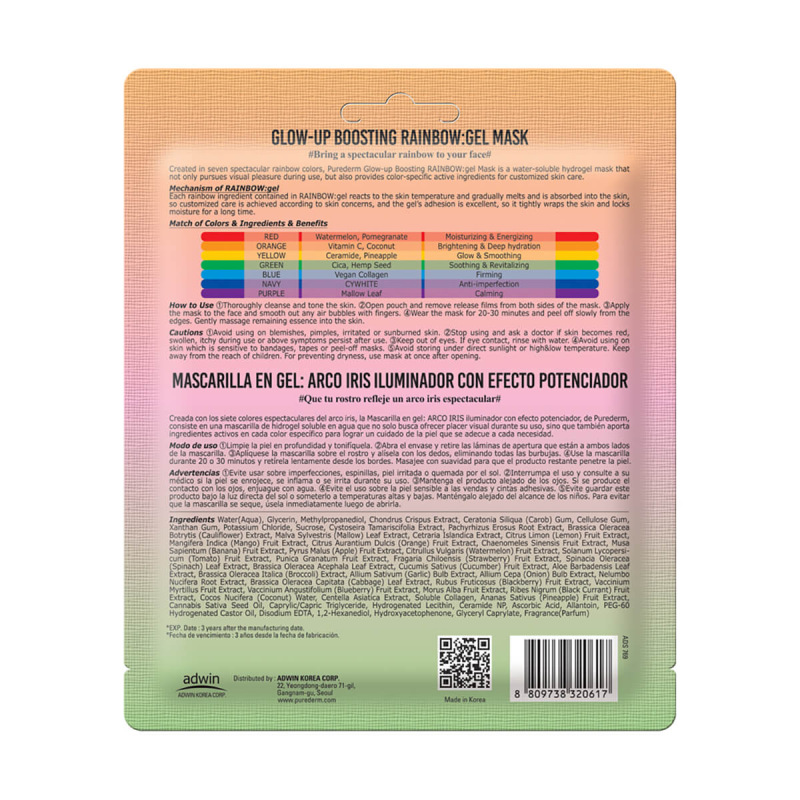 PUREDERM Glow-up Boosting RAINBOW:Gel Mask 1