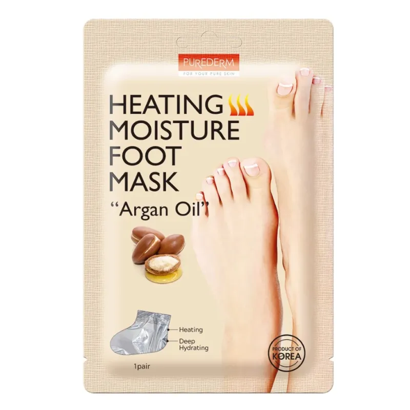 PUREDERM Heating Moisture Foot Mask ARGAN OIL, 2 x 17 g