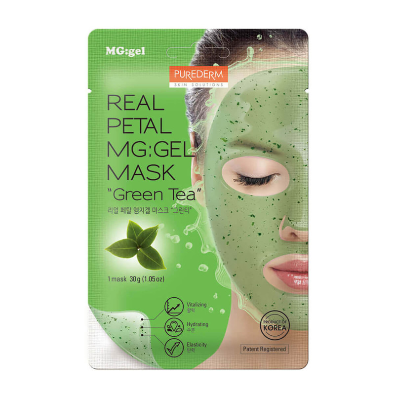 PUREDERM Real Petal MG:Gel Mask GREEN TEA