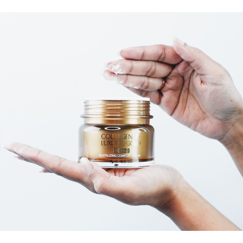 3W CLINIC Collagen & Luxury Gold Revitalizing Comfort Gold Cream – výživný pleťový krém 4