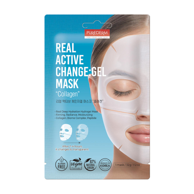 PUREDERM Real Active Change Gel Mask Collagen, 32 g
