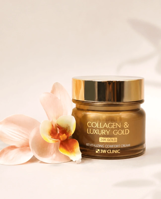 3W CLINIC Collagen & Luxury Gold Revitalizing Comfort Gold Cream – výživný pleťový krém 3