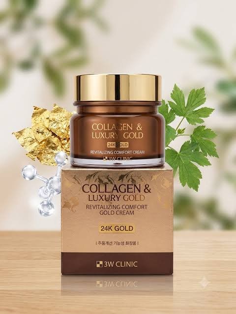 3W CLINIC Collagen & Luxury Gold Revitalizing Comfort Gold Cream – výživný pleťový krém 2