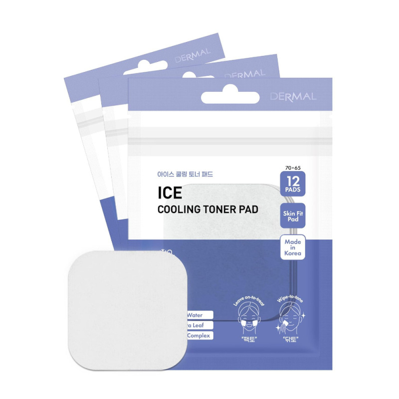 DERMAL Ice Cool Toner Pad - Chladivé tonizačné tampóny na upokojenie rozpálenej pleti
