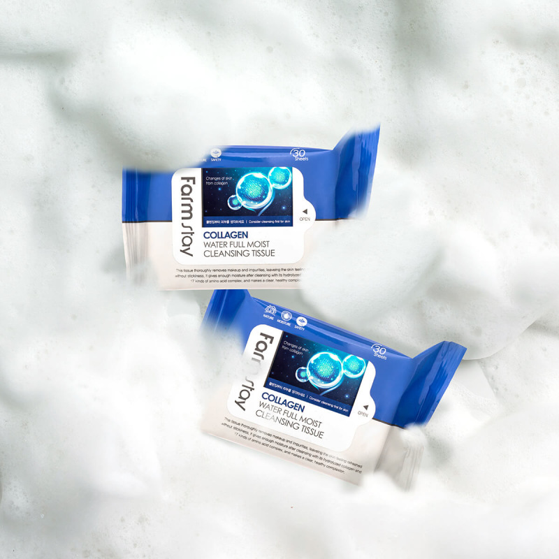 FARMSTAY COLLAGEN WATER FULL MOIST Cleansing Tissue - Hydratačné odličovacie obrúsky 1
