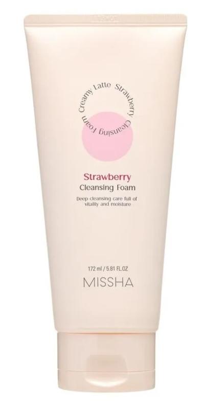 MISSHA Krémová čistiaca pena s vôňou jahôd Creamy Latte Strawberry Cleansing Foam