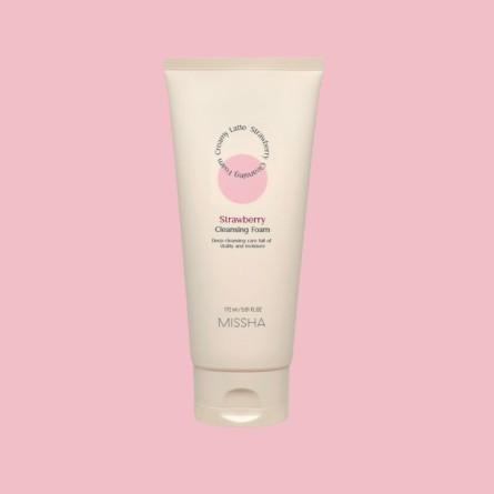 MISSHA Krémová čistiaca pena s vôňou jahôd Creamy Latte Strawberry Cleansing Foam