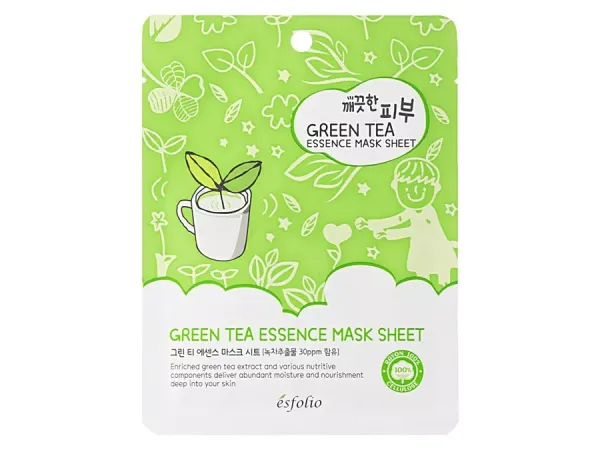 ESFOLIO Textilná maska na tvár Pure Skin Green Tea Essence Mask Sheet