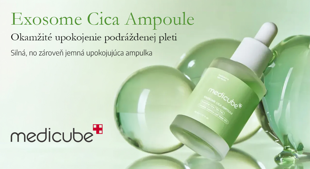 MEDICUBE Exosome Cica Ampoule je intenzívne upokojujúca ampulka navrhnutá pre citlivú, podráždenú a oslabenú pleť, ktorá potrebuje okamžitú regeneráciu a posilnenie.  Vďaka spojeniu pokročilej technológie exozómov a známeho CICA komplexu Centella Asiatica pomáha pleť nielen upokojiť, ale aj obnoviť jej prirodzenú ochrannú bariéru. Exozómy podporujú regeneráciu buniek a zlepšujú vstrebávanie aktívnych látok, čím zvyšujú celkovú účinnosť starostlivosti.  Ampulka má ľahkú, rýchlo vstrebateľnú textúru, ktorá nezaťažuje pleť a poskytuje jej okamžitý pocit komfortu. Pomáha redukovať začervenanie, zmierňuje podráždenie a zanecháva pleť hydratovanú, hladkú a viditeľne zdravšiu.
