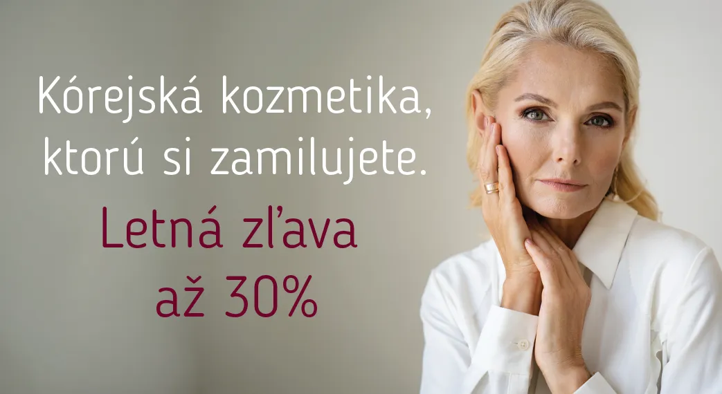 Uži si leto naplno s krásnou a žiarivou pleťou V kampani Leto plné radosti sme pre teba pripravili zľavy až do 30  na obľúbenú kórejskú kozmetiku. Objav hydratačné krémy, osviežujúce séra, pleťové masky, SPF ochranu aj ďalšie K-beauty produkty, ktoré pomôžu tvojej pleti zvládnuť horúce letné dni. Dopraj si letnú skincare rutinu za výhodné ceny a vyber si z produktov od overených kórejských značiek.
