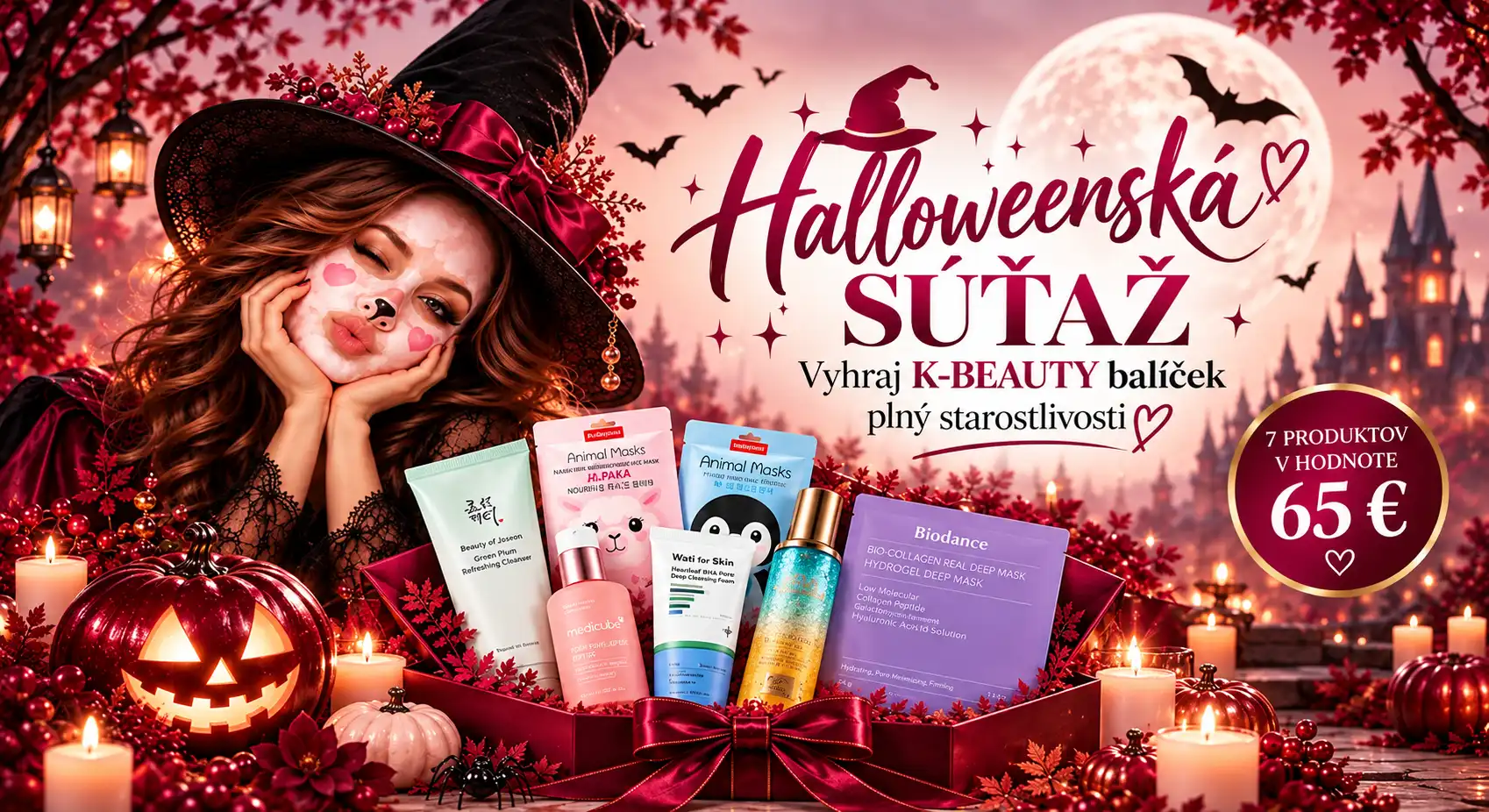 Halloweenska súťaž kozmetikovo.sk vyhraj K-Beauty balíček kórejskej kozmetiky v hodnote 65 v súťaži Na masku je vždy čas