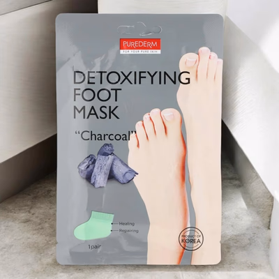 PUREDERM Detoxifying Foot Mask CHARCOAL, Deň otcov - tip na darček
