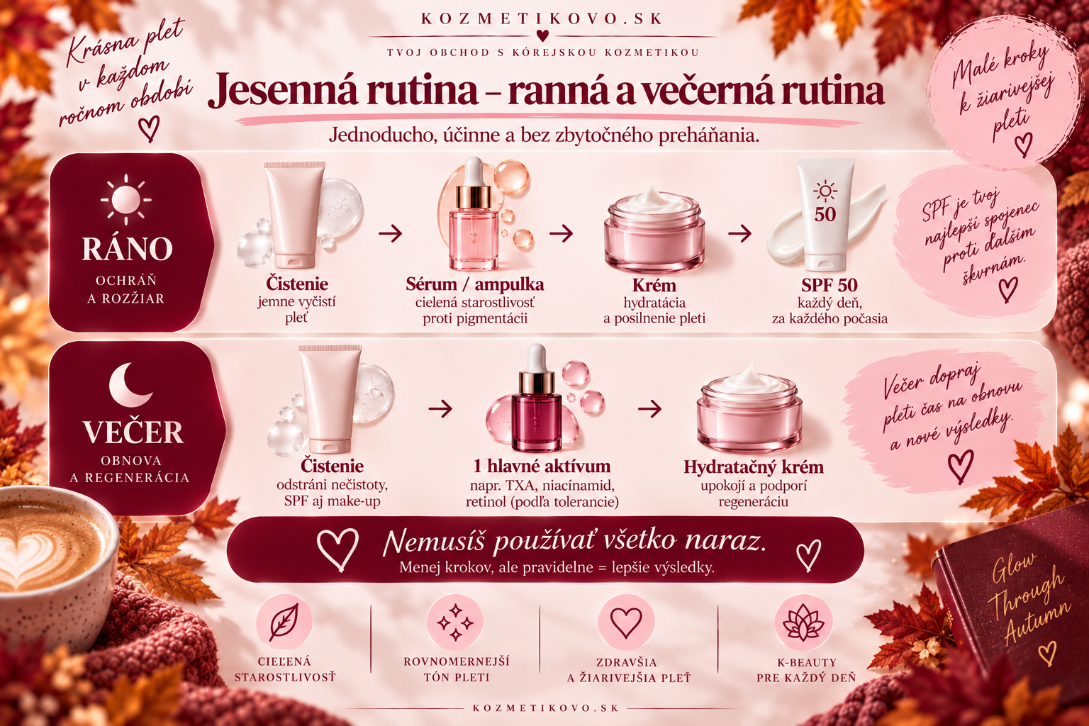 Jednoduchá ranná a večerná skincare rutina proti pigmentovým škvrnám