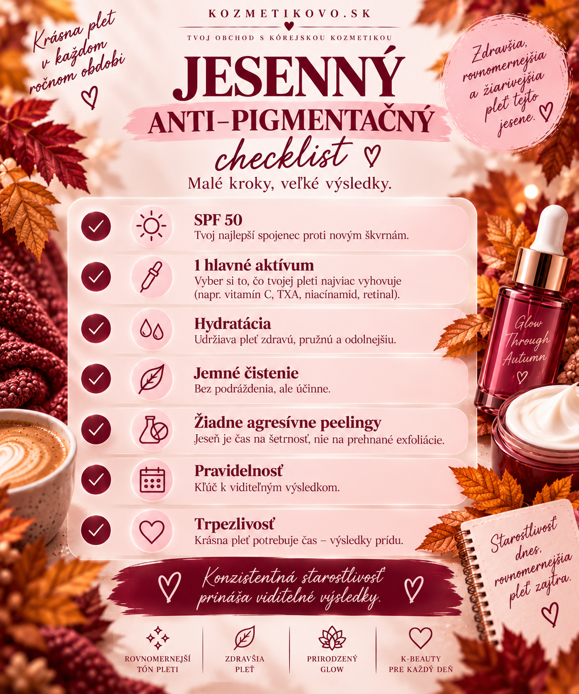 Jesenný checklist starostlivosti o pleť s pigmentovými škvrnami
