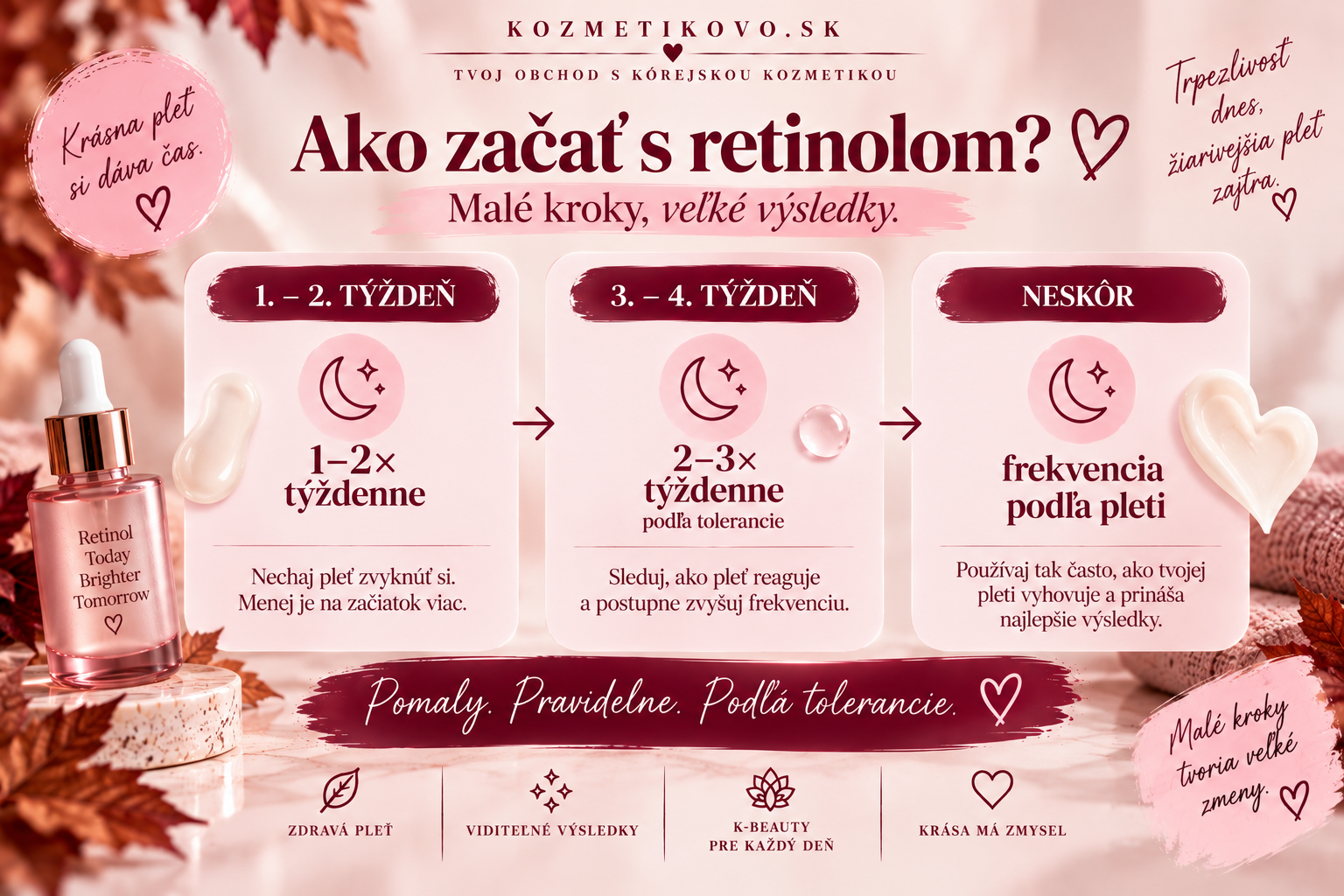 Postupné zavedenie retinolu do skincare rutiny