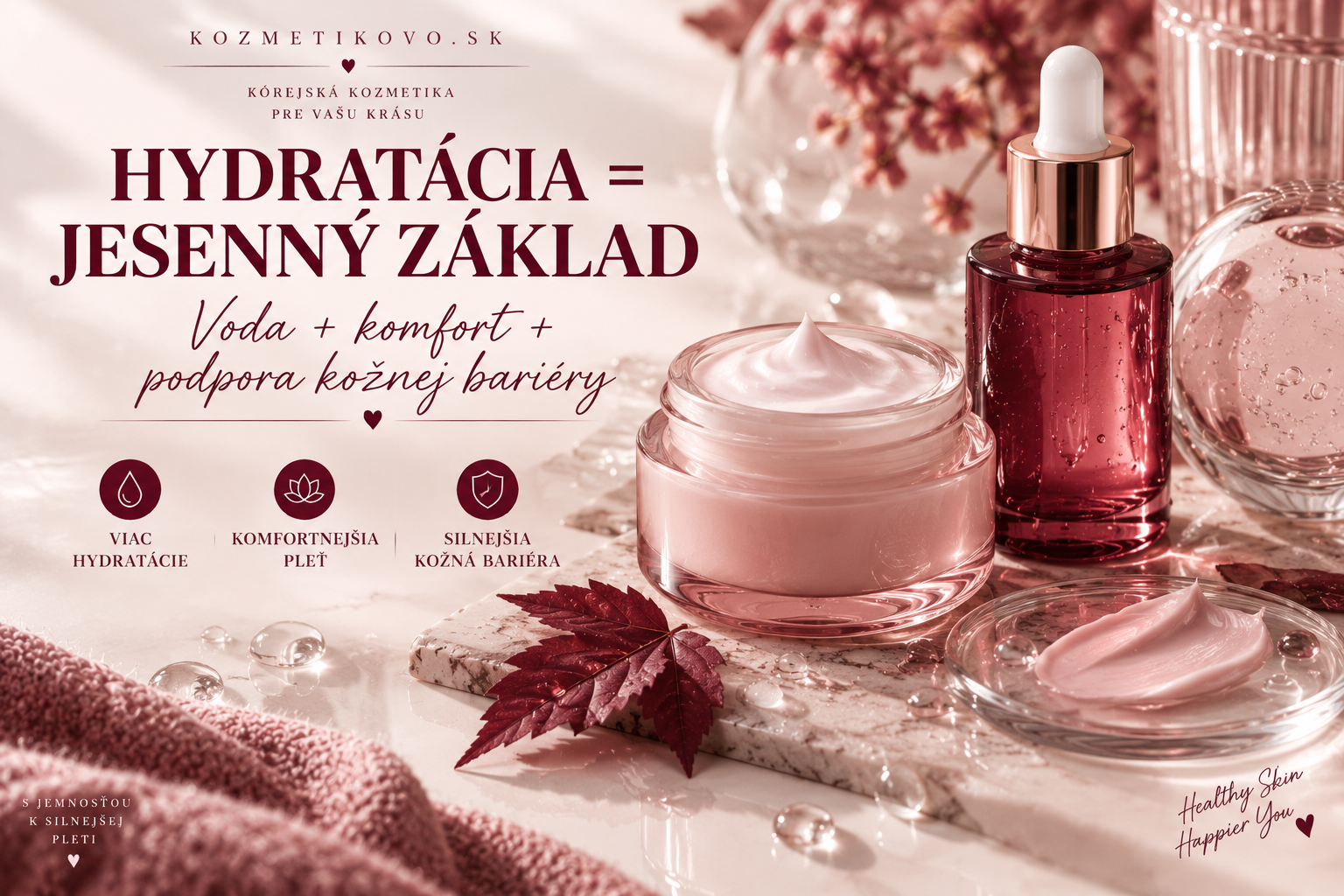 produktovo-lifestyle vizuál – „Hydratácia na jeseň“