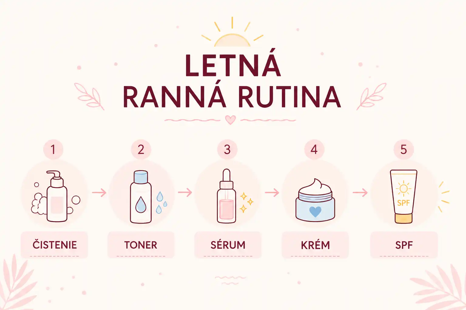 Správne poradie letnej rannej skincare rutiny.