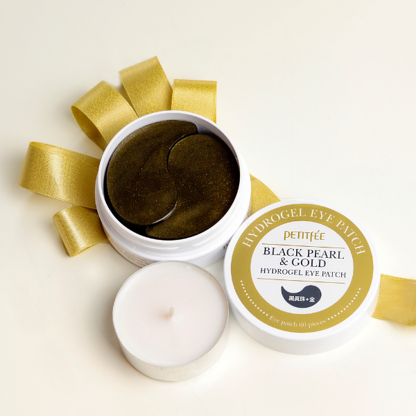 Petitfee Black Pearl & Gold Hydrogel Eye Patch - Hydrogélové náplasti na oči s čiernou perlou a prírodným zlatom