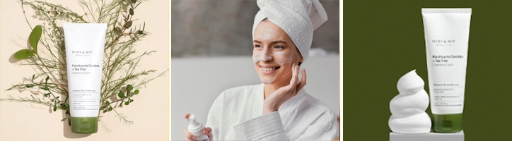 Mary & May Krémová čistiaca pena Houttuynia Cordata + Tea Tree