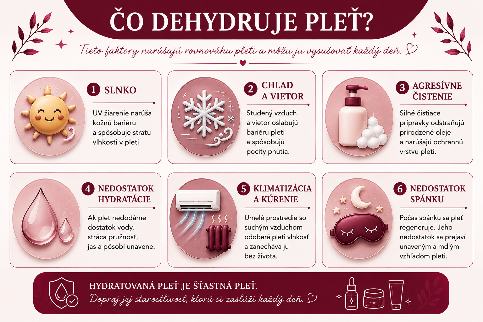 Najčastejšie príčiny dehydrovanej pleti.