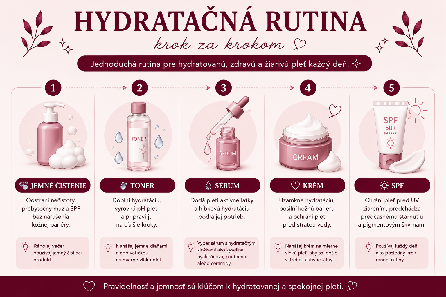 Správna hydratačná rutina pre dehydrovanú pleť krok za krokom.