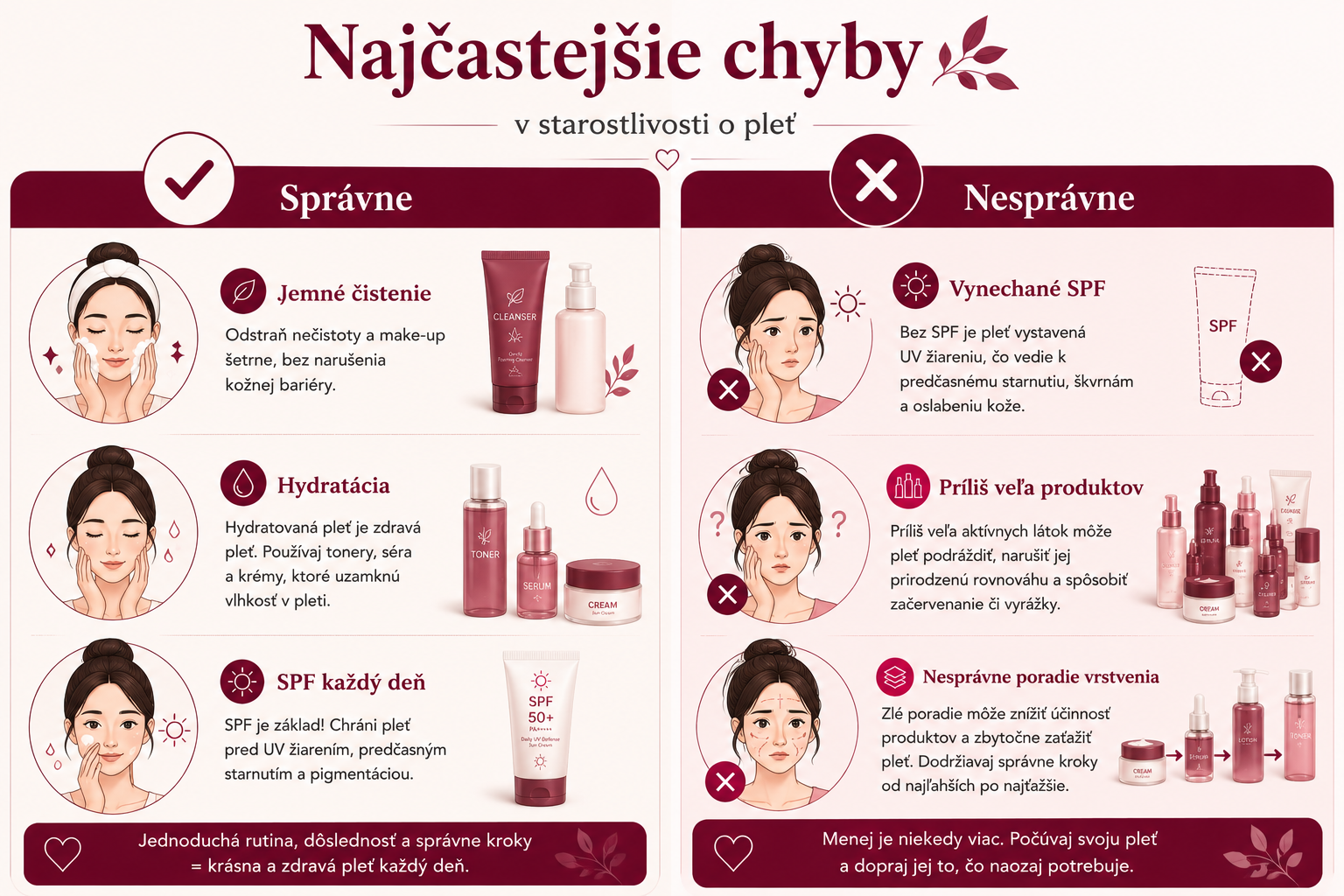 Najčastejšie chyby pri rannej skincare rutine a ako sa im vyhnúť.