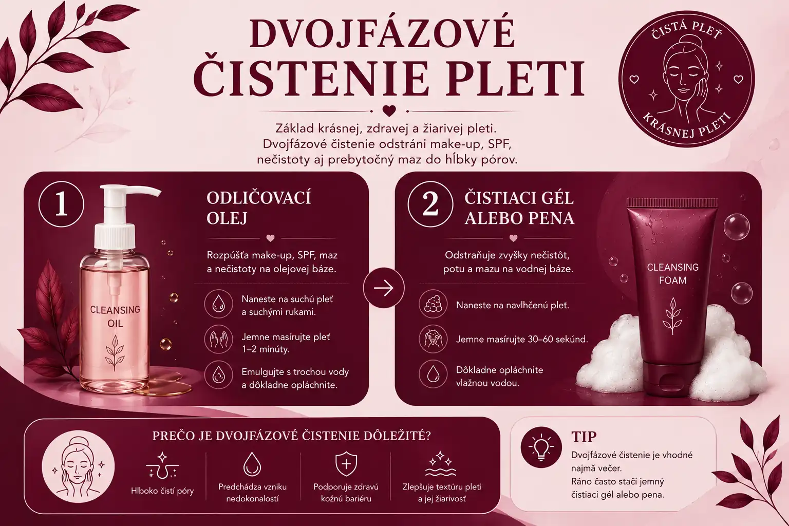 Dvojfázové čistenie pleti pri rozšírených póroch.