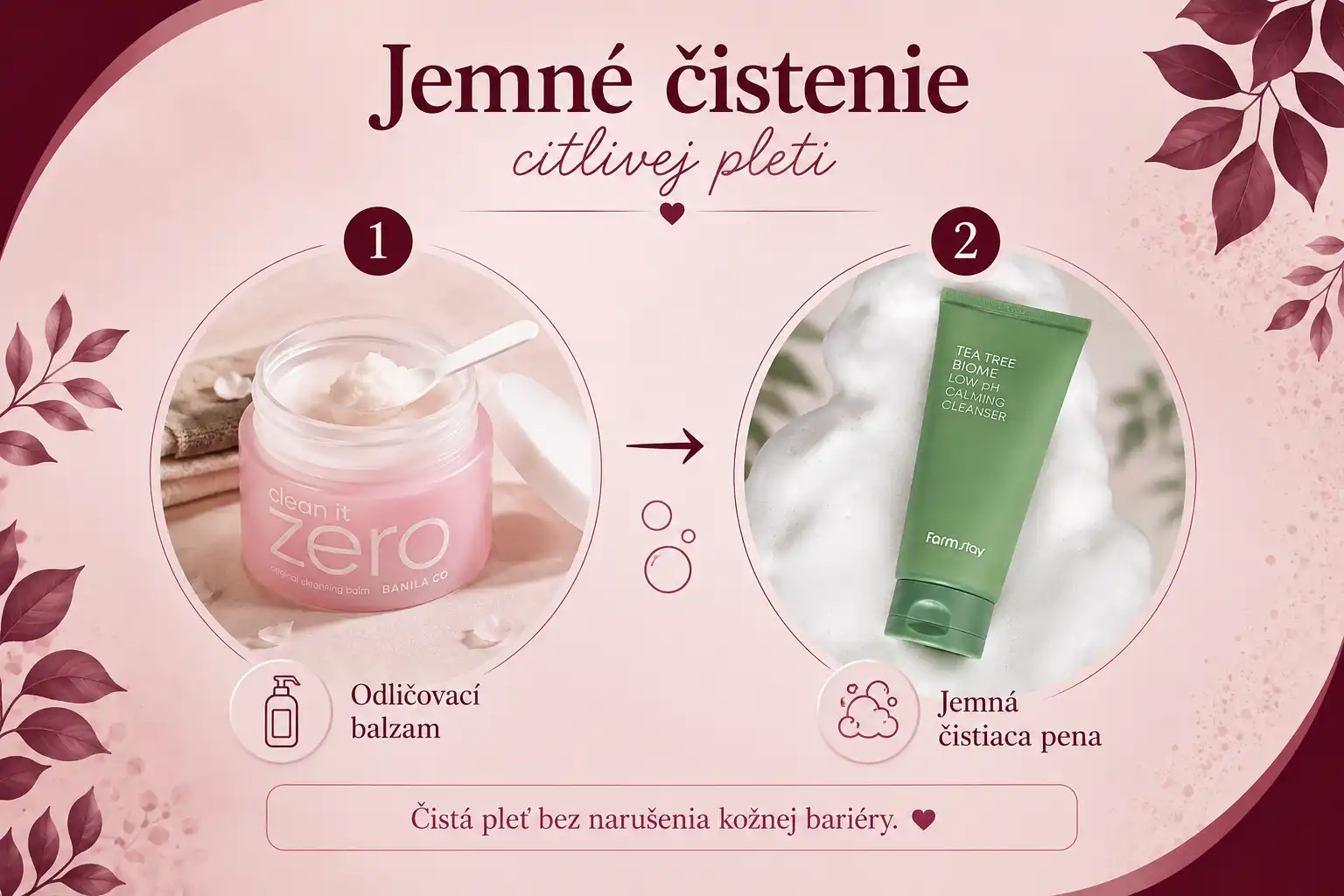 Jemné čistenie začervenanej a citlivej pleti.