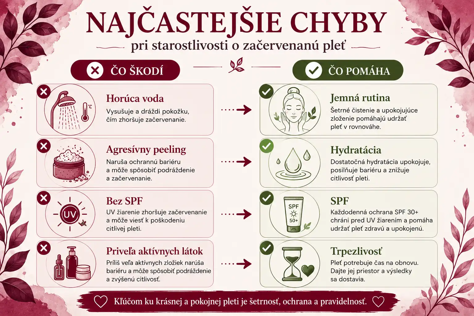 Najčastejšie chyby pri starostlivosti o začervenanú pleť.